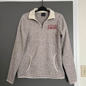Pi Beta Phi Women's Heather Gray Quarter-Zip Sweater